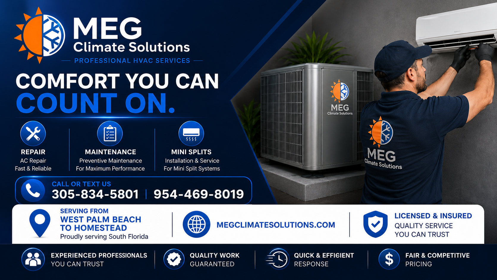 HVAC technician servicing an air conditioning system